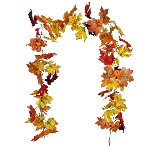 VerPetridure Maple Leaf Berry Pumpkin Garland Thanksgiving Window Wicker Decoration Door Hang