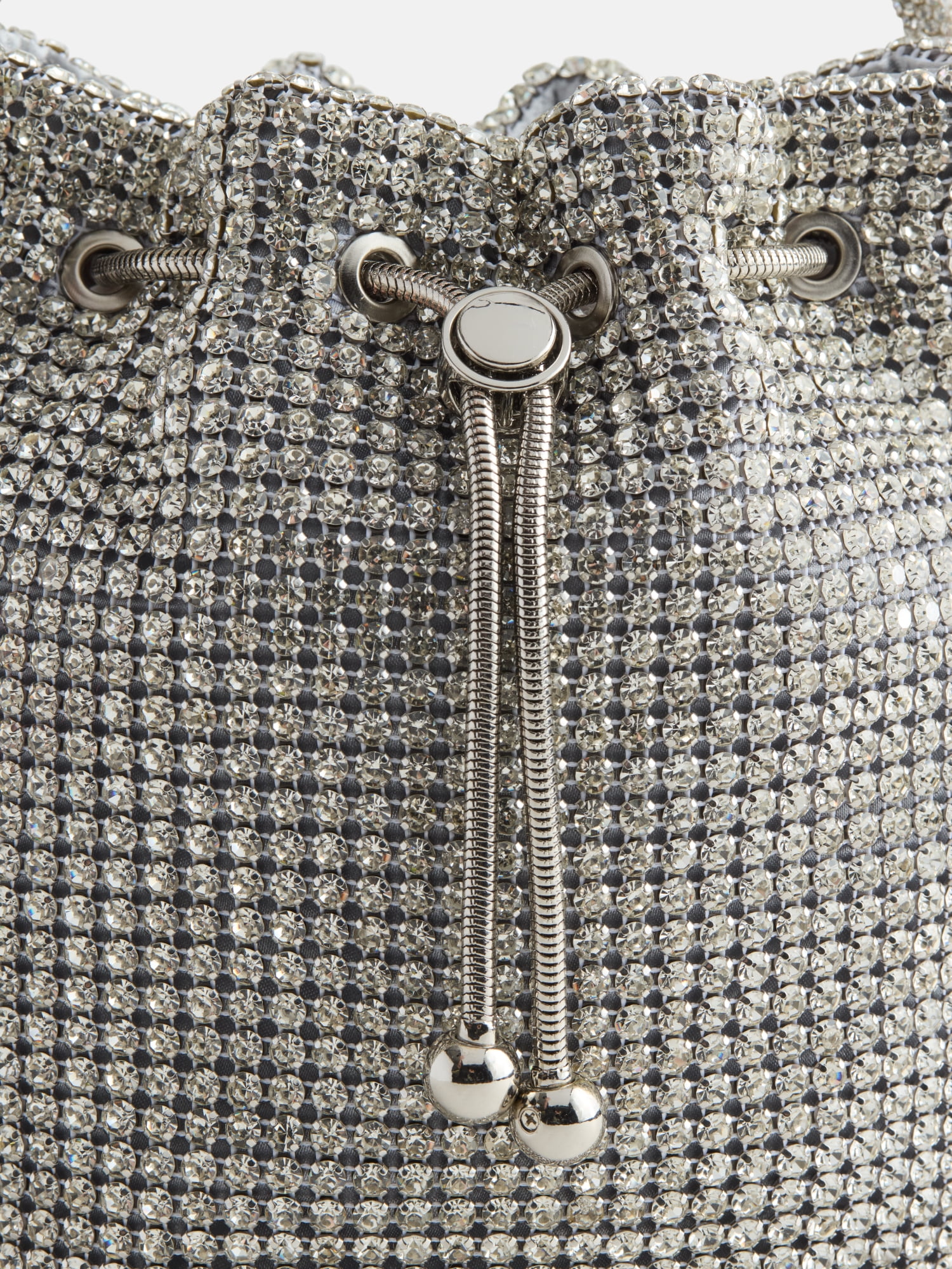Scoop Women's Faux Rhinestone Bucket Bag, Silver Tone