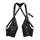 thumbnail image 3 of Bolso bandolera de piel sintética tipo chaleco, mochila multiusos para fiestas medievales. Negro, 3 of 9