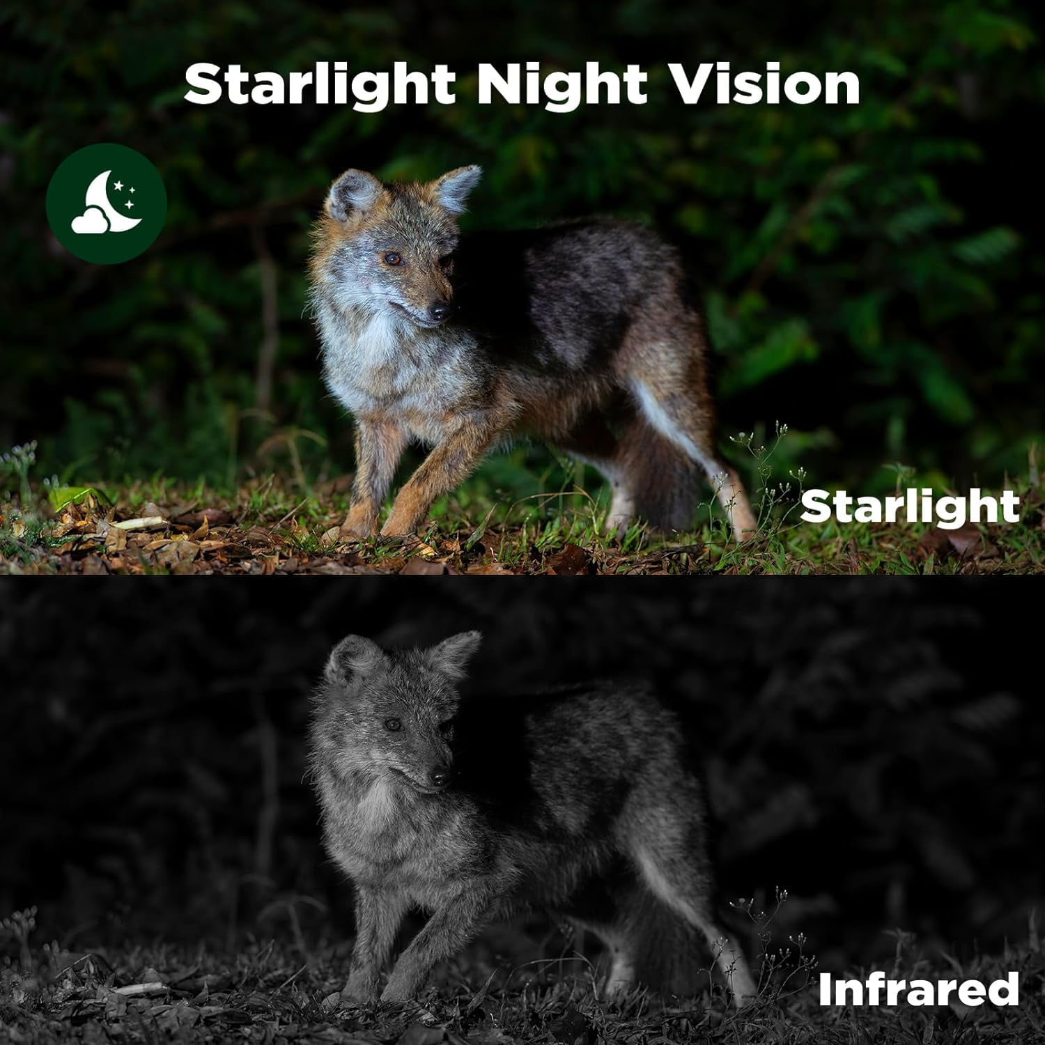CAMPARK 4K 30fps 60MP Solar WiFi Trail Camera, Starlight Night Vision Dual Lens Bluetooth Game Camera with 0.1S Trigger IMX458 Sensors Hunting Cam with 120° Wide-Angle IP66 Waterproof