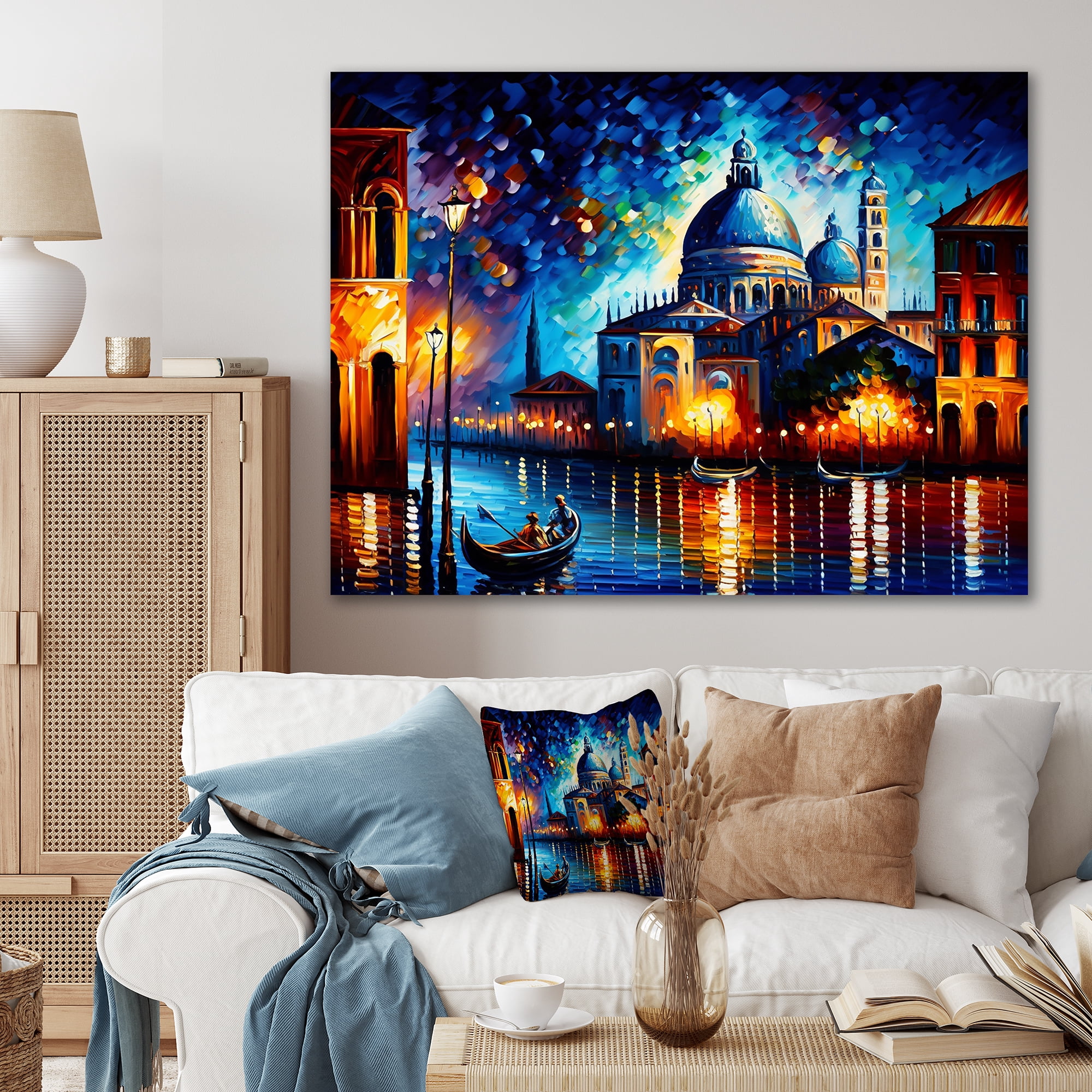 Designart Colorful Venice City Canvas Wall Art