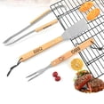thumbnail image 4 of Advancent 3 piezas de herramientas para parrilla de barbacoa, pinzas para acampar, tenedor, espátula con mango largo, comida, carne, Patios, restaurantes Cocina y Comedor Advancent HA047915-00, 4 of 6