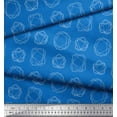 thumbnail image 2 of Soimoi Blue Rayon Fabric Sacred Geometric Printed Fabric 1 Yard 42 Inch Wide, 2 of 3