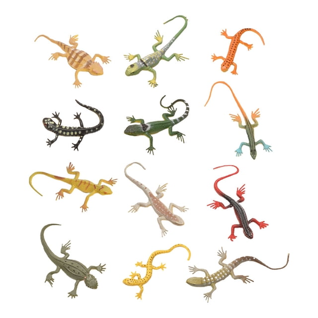 Miangastore 24Pcs Fake Lizard Toys Realistic Gecko Figures Prank Toys (Random Style)