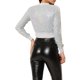 thumbnail image 3 of CHAQUETA BOMBER CORTA CON CREMALLERA Y LENTEJUELAS INSPIRADA EN CHIC PARA MUJERES L Blanca, 3 of 7