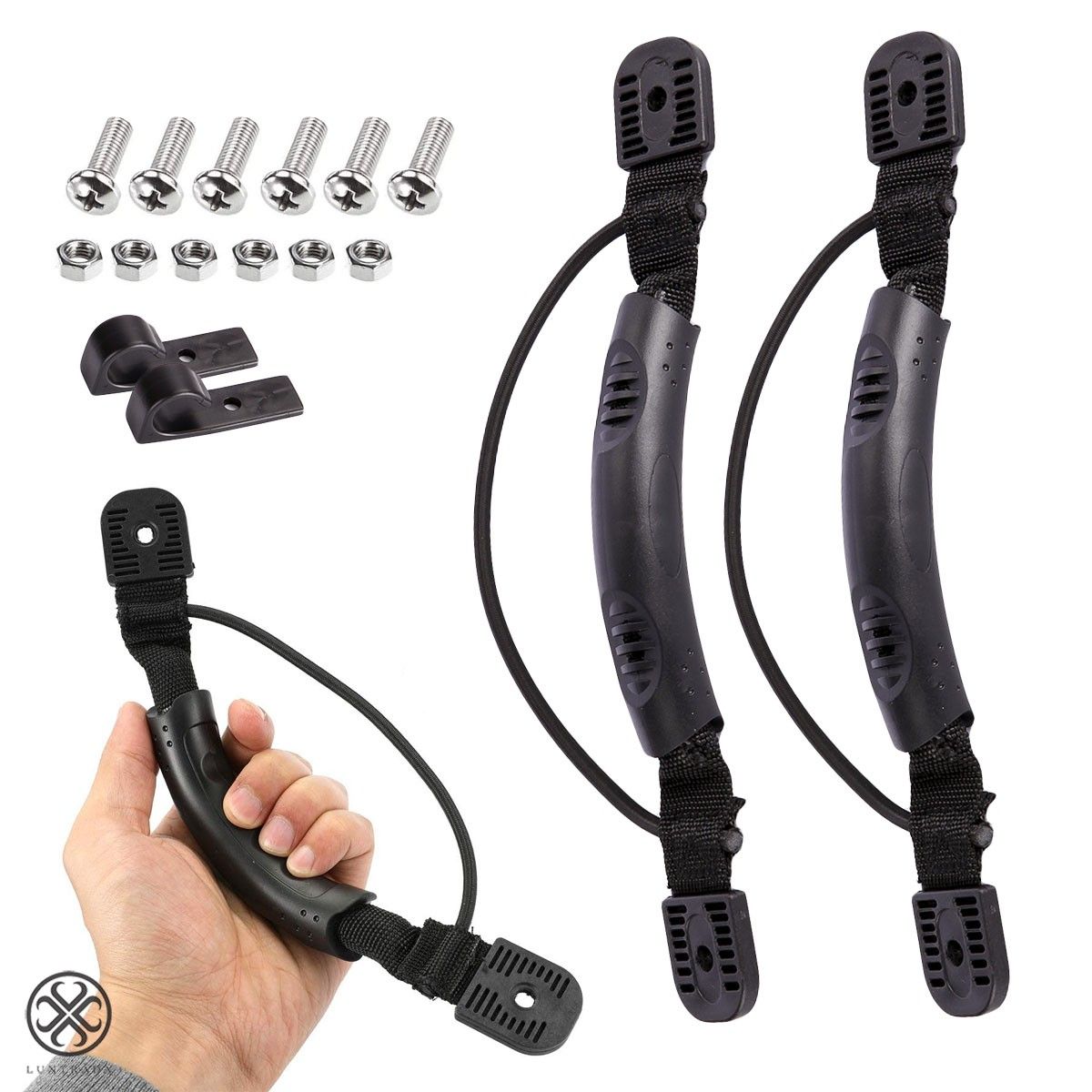 Luxtrada 4/2/1 Pcs Black Kayak Canoe Boat Side Mount Carry Handles