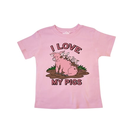 

Inktastic I Love My Pigs with Cute Pig Family Gift Toddler Boy or Toddler Girl T-Shirt