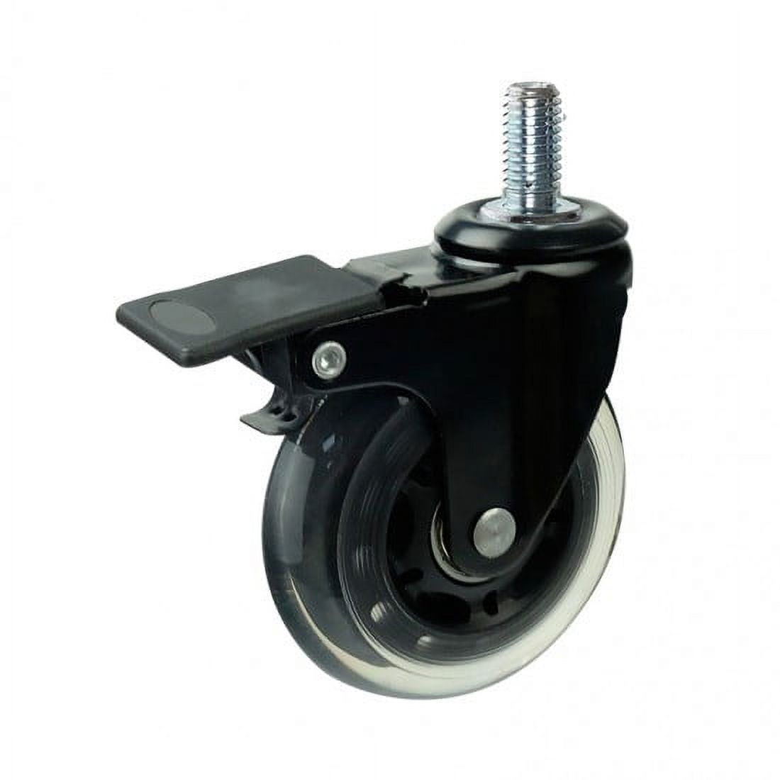 4/pk Dia 3 inches rollerblade Heavy duty wheels Soft PU casters with brake M10 Stem