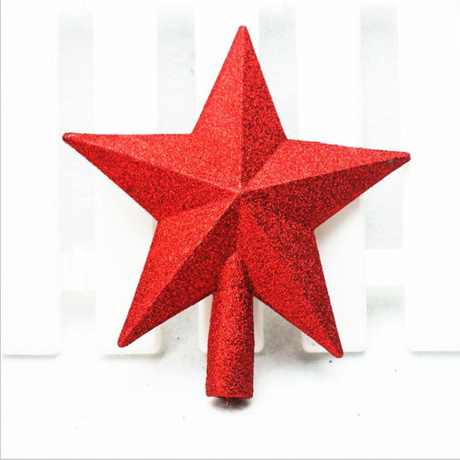 Étoile De Sapin De Noël - Pointe De Sapin Traditionnelle En Plastique Doré/rouge, 20cm, Décoration Vintage - 10