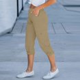 thumbnail image 5 of Cargo Pants Women Elastic Waist with Multi Pocket Capris Pants Casual Quick Dry Joggers Hiking Cropped Pants Trousers, 5 of 6