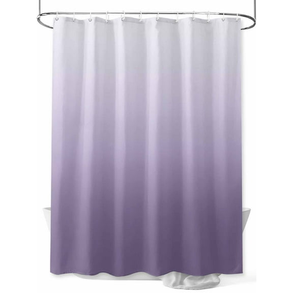 Purple Gradient Shower Curtain, Waterproof Shower Curtain Set with 12 Hooks Lightweight Washable Fabric Shower Curtains for Bathroom 72x84 Inches