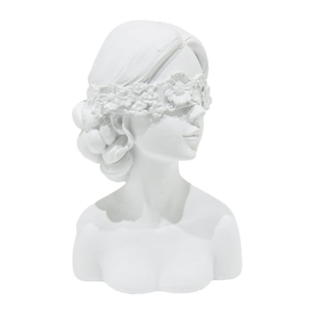 Jewelry Display Stand Bust Headband Decoration Statue for Storefront Windows Blindfolded Girl