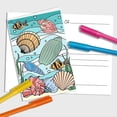thumbnail image 5 of Ocean Coloring Greeting and Thank You Note Cards 10 Coloring Cards Turtles Seahorses Jellyfish Whales Shells with 5 Colors 10Pcs Envelopes Included (Sea Animal) DIY, 5 of 7