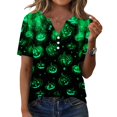 thumbnail image 4 of Halloween Shirts for Women 2026 V Neck Plus Size Funny Cute Vintage Teacher Shirts Casual Holiday Tops, 4 of 6