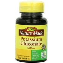 Nature Made Potassium Gluconate 550 mg Tablets, 100 ea (Pack of 3)