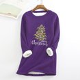 thumbnail image 2 of Camisas Navideñas Para Mujer, Camisetas de Manga Larga, Sudadera de Lana Gruesa, Ropa Interior Cálida de Cuello Redondo Con Estampado de Terciopelo Odeerbi  ODB201192, 2 of 5
