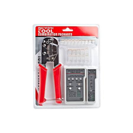 UPC: 0848076014985 | Cmple – RJ-45/RJ12 Crimping Tool Kit w/ Network Tester and Modular Plugs