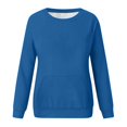 thumbnail image 3 of ShomPort Oversized Sweatshirts for Women Crew Neck Solid Color Pockets Fleece Lined Pullover Casual Comfy Fall Tops, 3 of 5