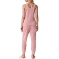 thumbnail image 3 of Conjunto de pijama de felpa esponjosa sin mangas para mujer INSPIRE CHIC, con pantalones jogger gruesos, ropa de casa y pijamas M Rosa, 3 of 5