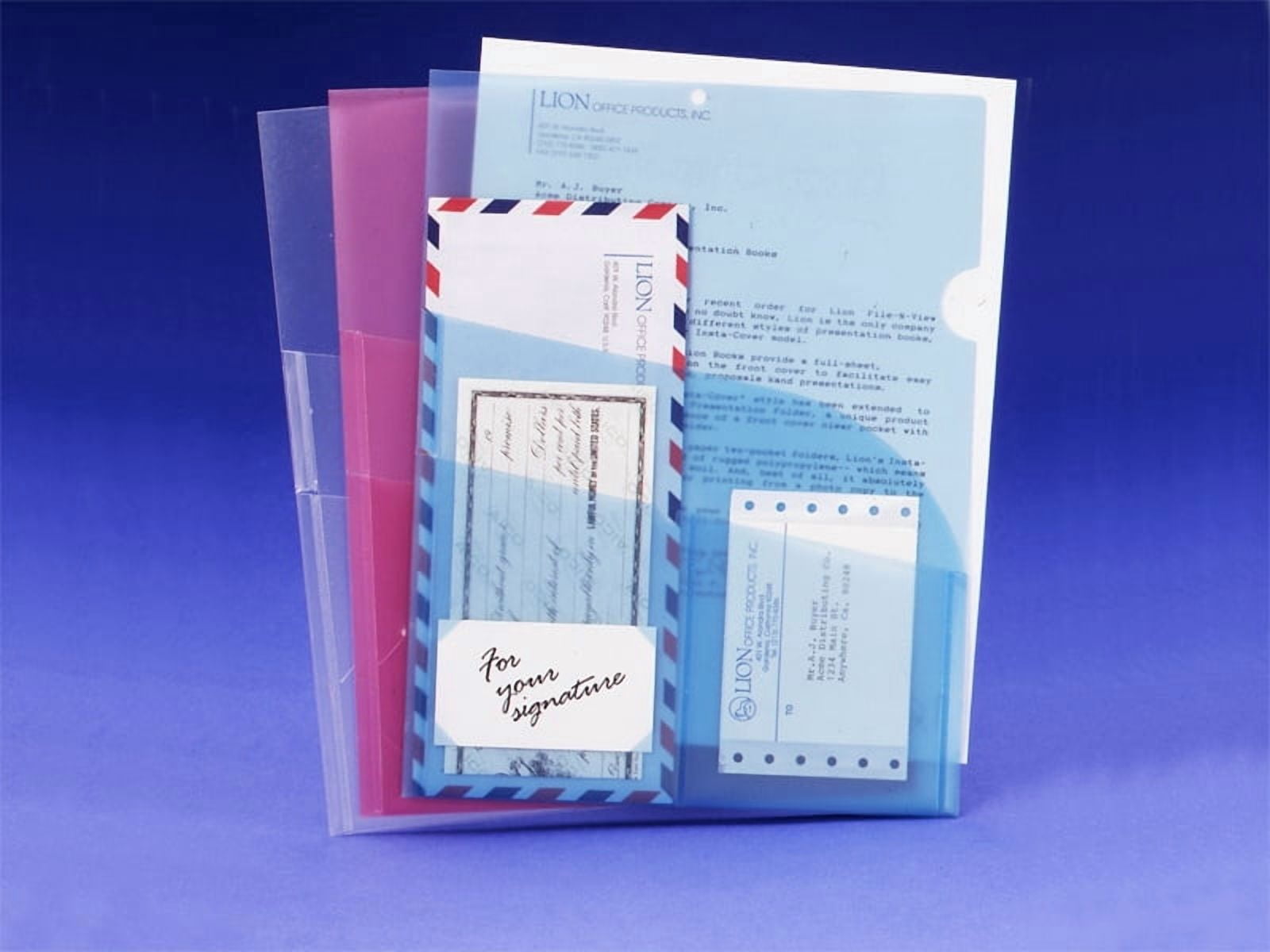 (Price/EACH)FOUR-N-ONE ORGANIZ-R 4-Pocket Plastic Organization Folder-Transparent Blue