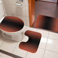 thumbnail image 4 of Red Black Ombre Bath Mat 3 Piece Bathroom Rug Set, Modern Gradient Abstract Art Non Slip Bath Rug Contour Mat and Toilet Lid Cover, Absorbent Shower Mats Soft Bath Rugs and Mats Sets, 4 of 8