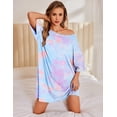 thumbnail image 2 of Ekouaer Plus Size Nightgowns for Women Bamboo Viscose Sleepshirts Short Sleeve Nightshirt Oversized Sleepwear Sleepdress, 2 of 5