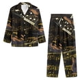 thumbnail image 3 of Kuiaobaty Music Note Print Pajamas Set for Womens Ladies Long Sleeve Lounge Set with Button Down Sleepwear Long Pants Trousers Set 2 Pcs Lounge Pajama Sets for Women, Size XL, 3 of 7