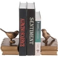 thumbnail image 5 of MyGift Brass-Colored Birds & Bronze Books Resin Bookends, 1 Pair, 5 of 6