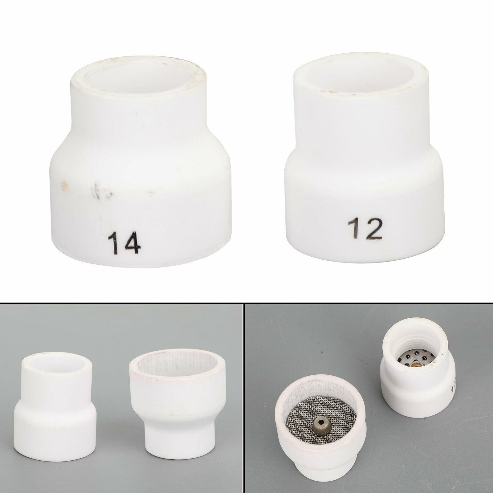 Manual Tool White Cup Ceramic Welding Cup 10# 12# TIG Welding Cups 2 Pack 