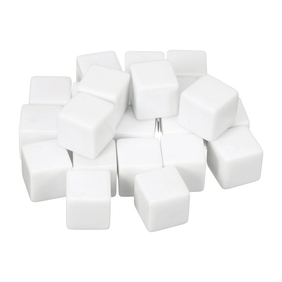 20Pack Acrylic Blank Dice, 16mm/0.63" Acrylic Six Sided Blank White Dice Blocks with Smoothed Surface for Board Games Party Fun