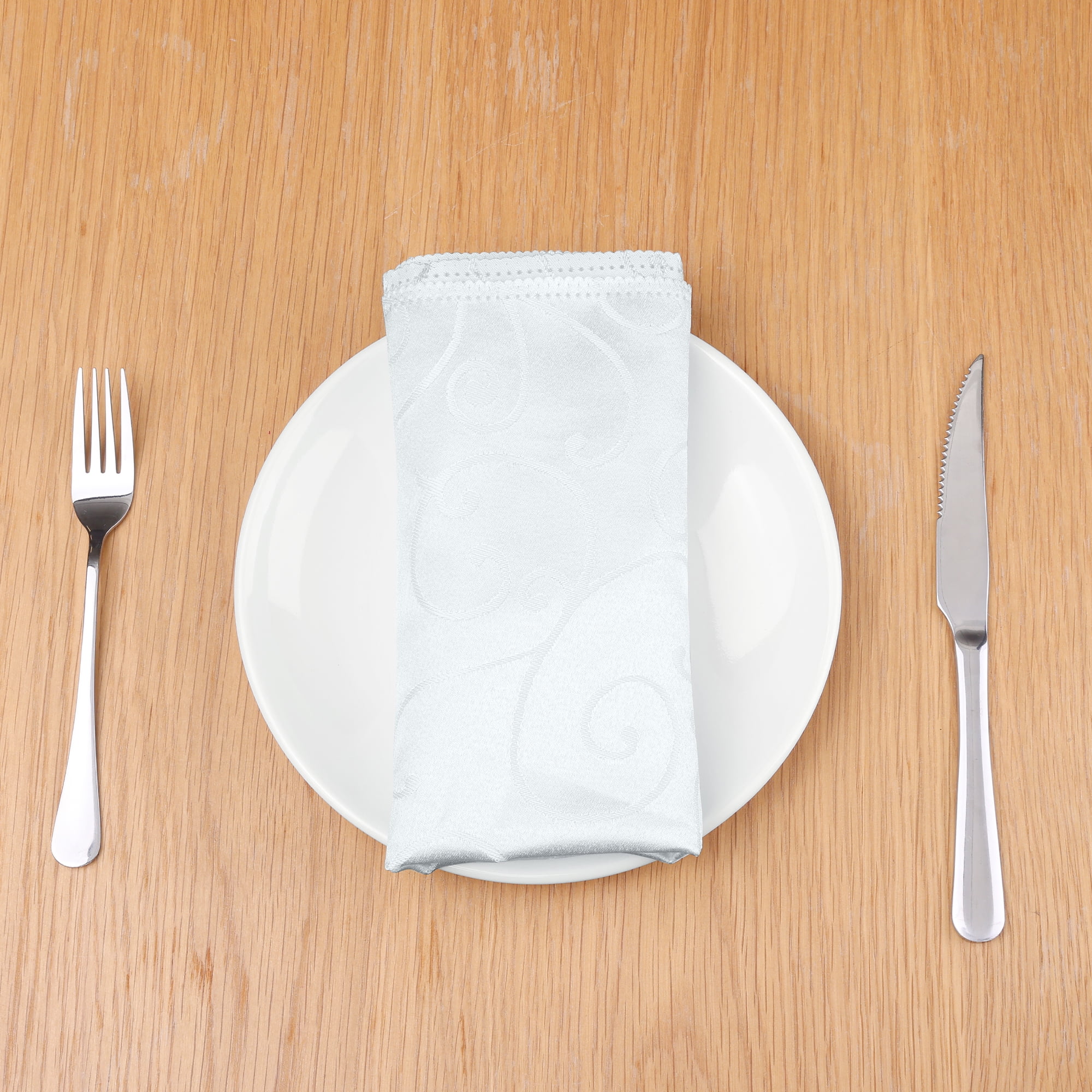 Unique Bargains 6 Pack Polyester Great Napkins for Cocktail Weddings Dinner Banquets White