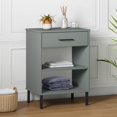 thumbnail image 1 of vidaXL Armoire Console avec Pieds en Métal Gris Bois Massif Pin OSLO, 1 of 5