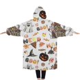 thumbnail image 2 of Oversized Wearable Blanket Hoodie,Halloween Decoration Pattern Sherpa Blanket Hoodie with Super Pockets,Super Warm Fuzzy Pullover for Women & Men, 2 of 6