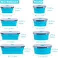 8 Pack Collapsible Silicone Food Storage Containers with Lids ...