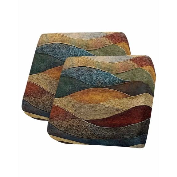 Vintage Green Blue Couch Cushion Covers Stretch, Washable Sofa Seat Covers Individual Seat Cushion Sofa Slipcovers Farmhouse Retro Art Couch Cover Furniture Protector S-2PCS