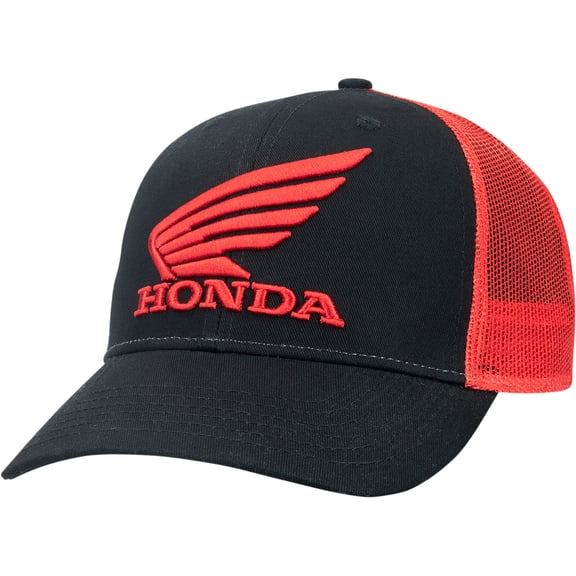 Licensed Curved Bill Honda Snapback Hat Black/Red