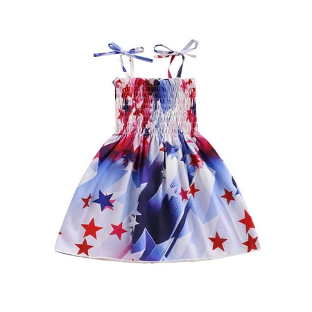 

wsevypo Toddler Baby Girls 4th of July Outfit Independence Day Shirt Skirt Set American Flag Summer Clothes