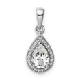 thumbnail image 3 of Sterling Silver Rhodium Plated Cubic Zirconia Pendant, 3 of 3