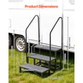 thumbnail image 3 of VEVOR RV Steps with Dual Handrails, 3 Steps, 660 lbs Load Capacity, Heavy Duty Outdoor RV Stairs with Non-Slip Mat for Elderly/Pets, Portable Stairs for Hot Tub, Camper, Mobile Home, Porch, Pool, SPA, 3 of 9