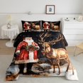thumbnail image 2 of Manfei Wild Christmas Reindeer Bedding Comforter Set,Retro Santa Claus Twin Comforter Sets,Red Berry Xmas Flower Bedding Set For Girls Boys,Super Cozy Room Decor Reversible,2pcs, 2 of 8