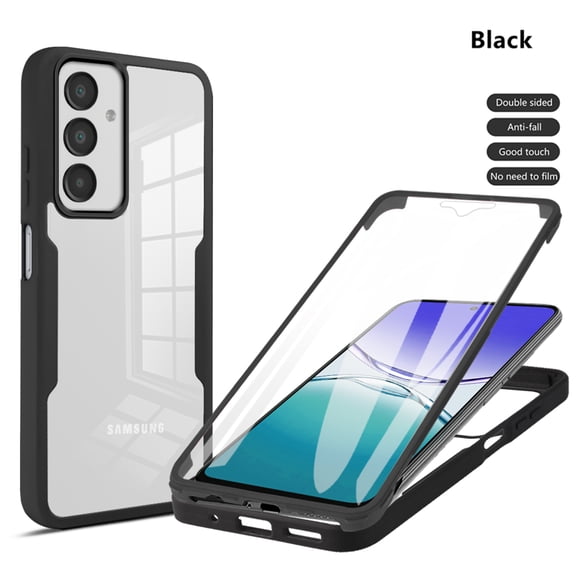 Designed for Samsung Galaxy A17 5G Case Full-Body Bumper Case Cover Built in Screen Protector Shockproof Transparent Back 360 Full Body Protective Case for Samsung Galaxy A17 5G, Black