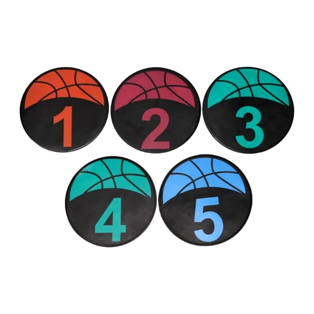 5x marcadores de puntos de piso numerados, tapetes de entrenamiento de marcadores de puntos de baloncesto, marca de entrenamiento para práctica de