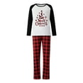 thumbnail image 2 of Family Matching Christmas Pajamas, ClawLetter Print Long-Sleeved Tops + Plaid Pattern Trousers Sleepwear Outfits, 2 of 5