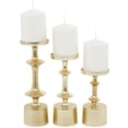 thumbnail image 6 of CosmoLiving by Cosmopolitan 3 Candle Gold Aluminum Metal Pillar Candle Holder, Set of 3, 6 of 8