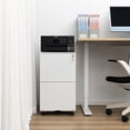 thumbnail image 4 of 2 Drawer File Cabinet with Lock Mobile Metal Office Storage Filing Cabinet Fully Assembled for A4, Letters, and Legal Documents, White, 4 of 6
