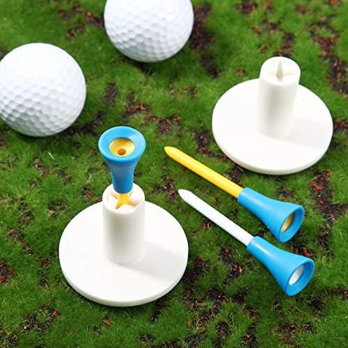 RibRave 12 Pieces Golf Range Tees Set Rubber Golf Tees for Mats Driving Range 6 Pieces for Practice Mat Mixed Size
