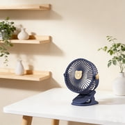 TechToyHub Mini Charging Small Fan, Wall Mounted Desktop Silent USB Fan, 3 Speed with Light, 400mAh, 8.1x5.1x2.8in