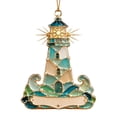 thumbnail image 2 of Sea Glass Style Lighthouse Sea Themed Hanging Ornament, Acrylic Coastal Beach Charm for Xmas Tree, Nautical Holiday Home Decoration, Christmas Tree Ornaments, Christmas Decorations, 2 of 4