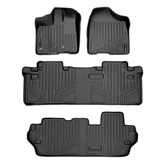 SMARTLINER 3 Rows Custom Fit Floor Liners Compatible with 2013 - 2020 Toyota Sienna 8 Passenger