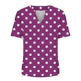 thumbnail image 4 of BVOFAR Womens Polka Dot Short Sleeve Tops Casual V Neck Blouses Summer Fashion Tunics Loose Work Shirts 2025, 4 of 5